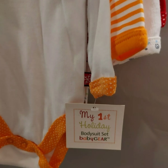 Baby Gear My First Holiday Grow With Me Embroidery Bodysuit Set 3-6 M 6-9 M - Picture 4 of 8